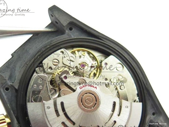 0413 ComfortFit Daytona DIW Carbon OMF Best Edition Blue Pink White Dial on White Nylon Strap A 2833